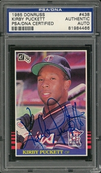 1985 Donruss #438 Kirby Puckett Signed Rookie Card – PSA/DNA Authentic